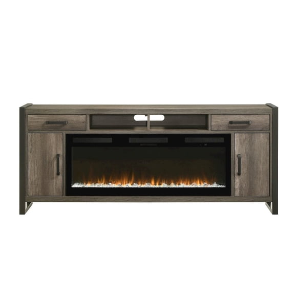 Liberty Furniture Tanners Creek Heated LED Fireplace TV Consoles 78 Inch - Graystone