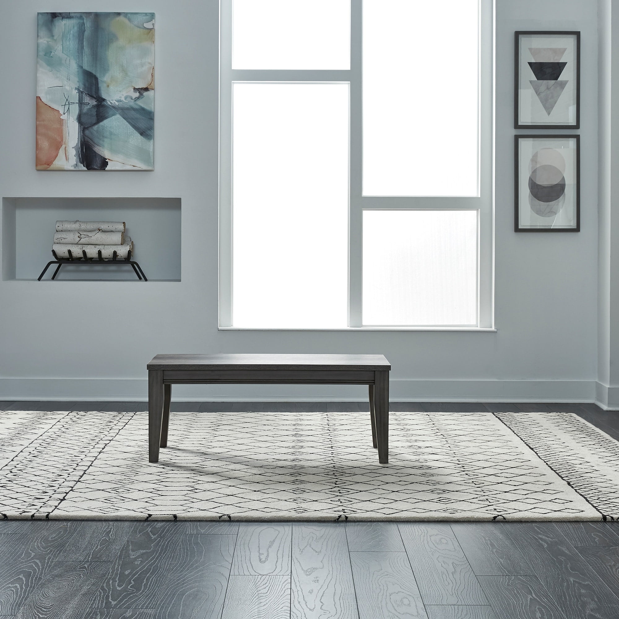 Tanners Creek Graystone Wood Bench with Tapered Legs
