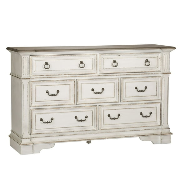 Liberty Furniture Traditional Abbey Park Wood White Dresser & Mirror