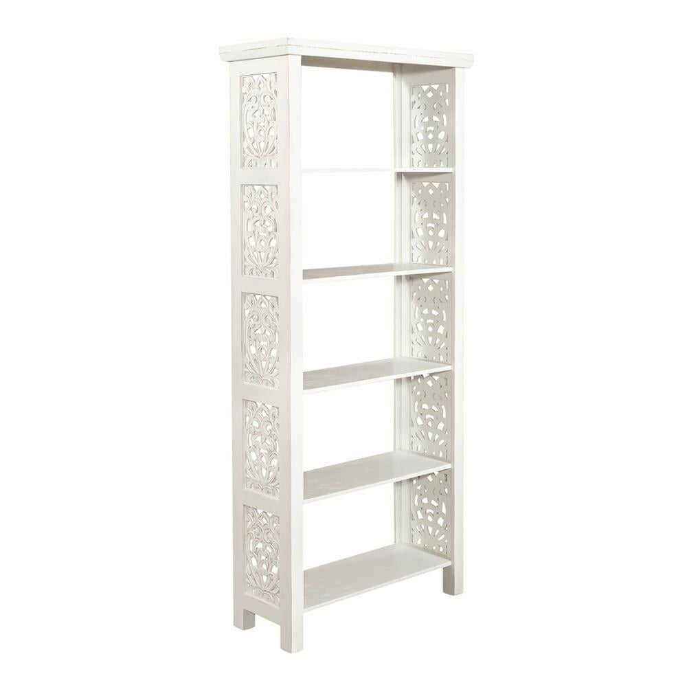Trellis Lane White Mango Wood Accent Bookcase