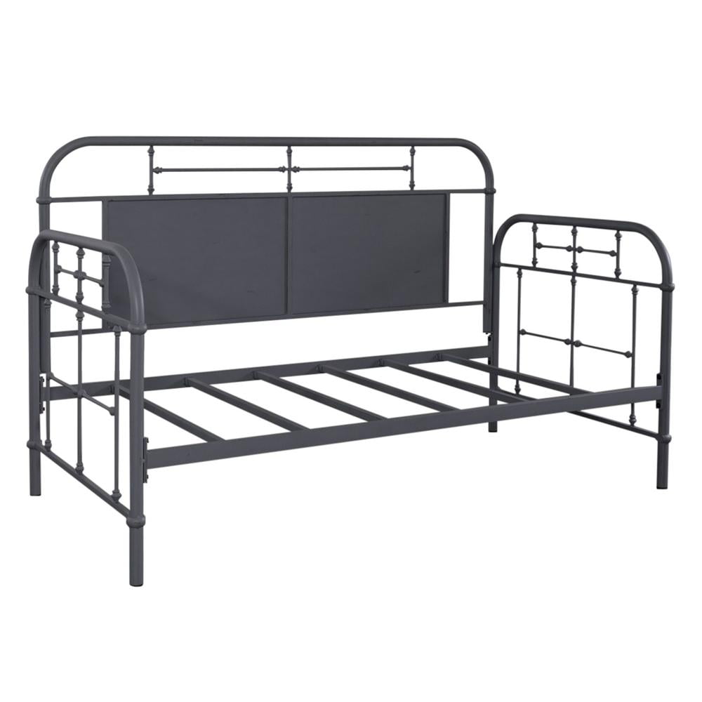 Vintage Navy Twin Metal Daybed with Headboard