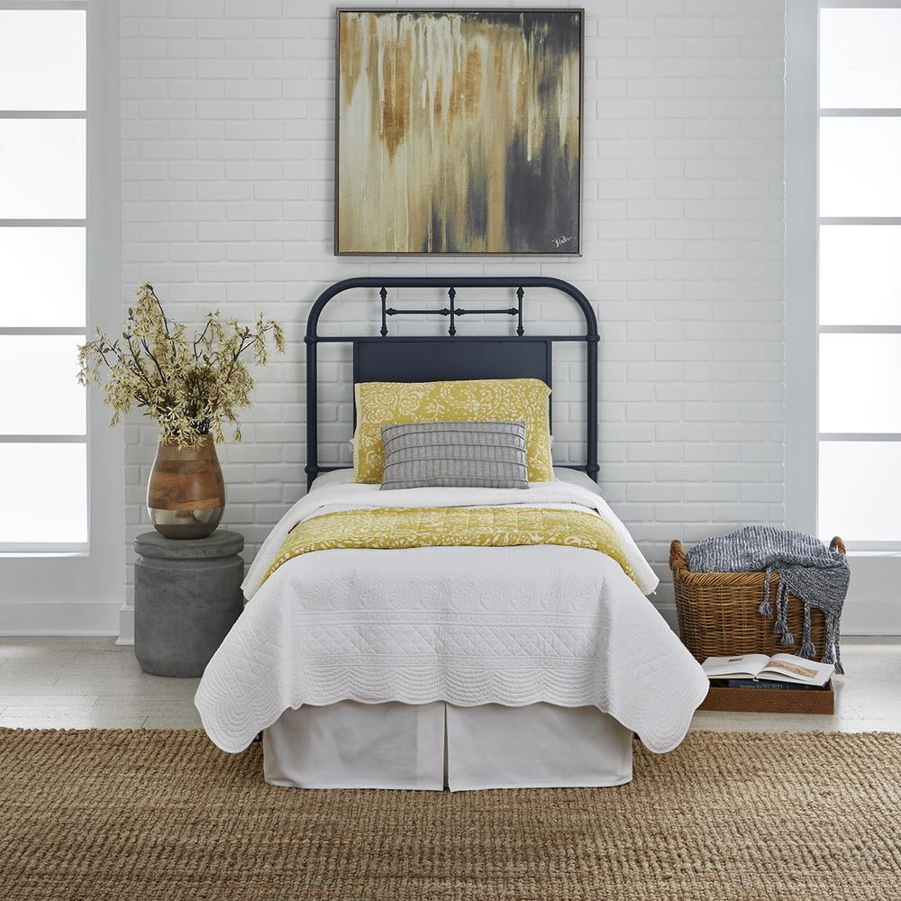 Vintage Blue Twin Metal Headboard