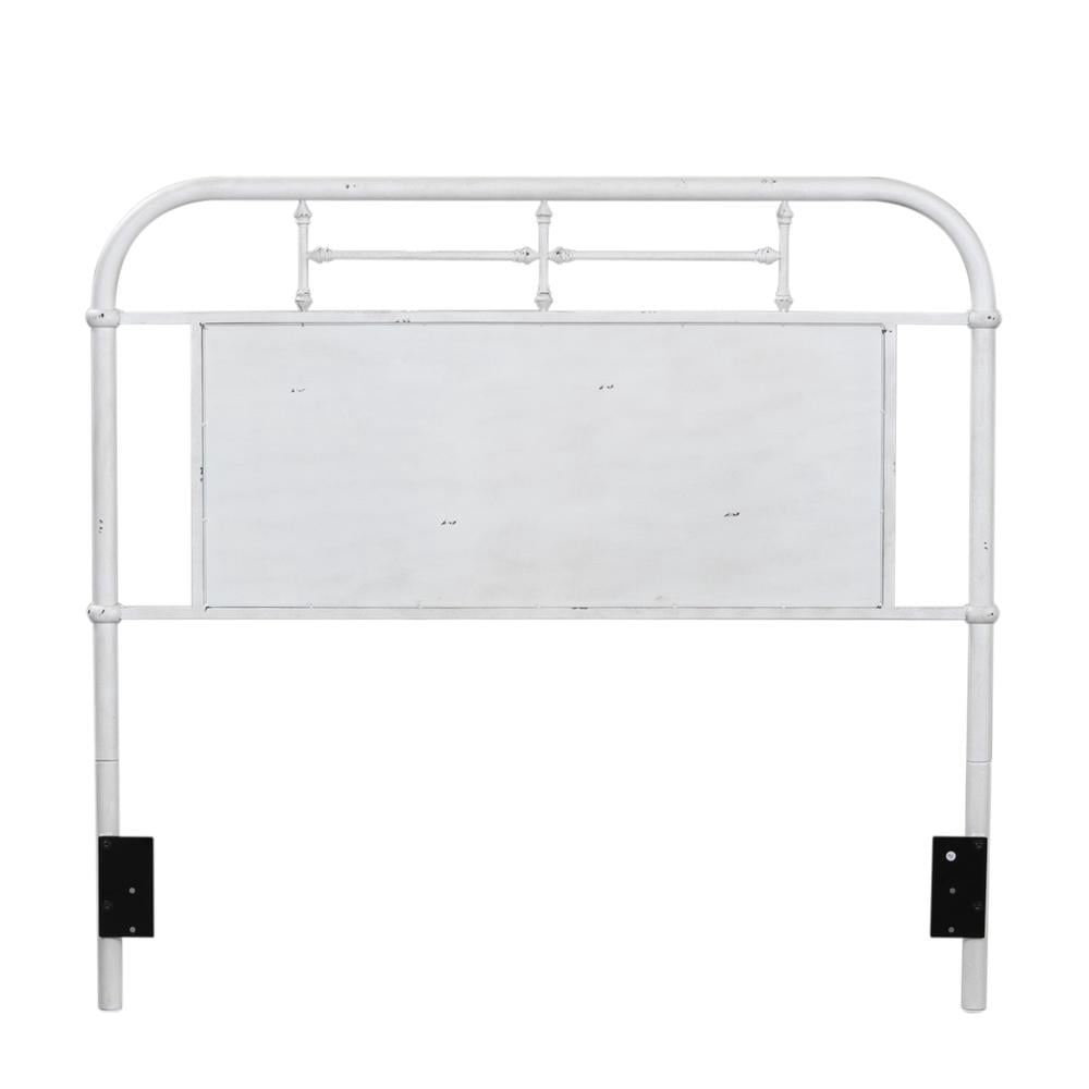Liberty Furniture Industies, INC Vintage Series Queen Metal Headboard - Antique White in Distressed Metal