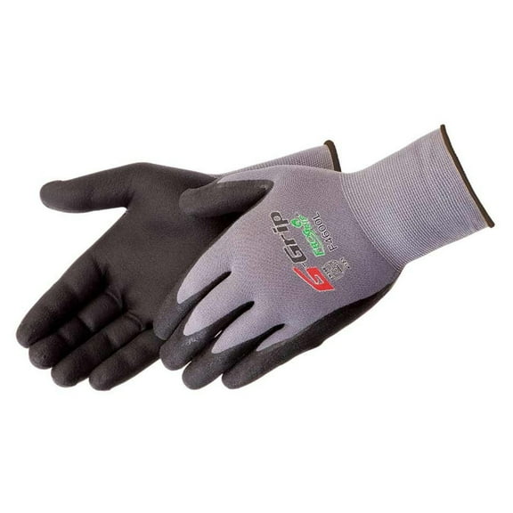 Liberty Safety F4600 15 Gauge Black Microfoam Nitrile Coated Seamless Gloves - Size 10 - XL - 12 Pairs
