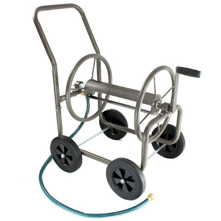 Liberty Garden 4 Wheel 200' Lightweight Steel Frame Water Hose Reel Cart 
