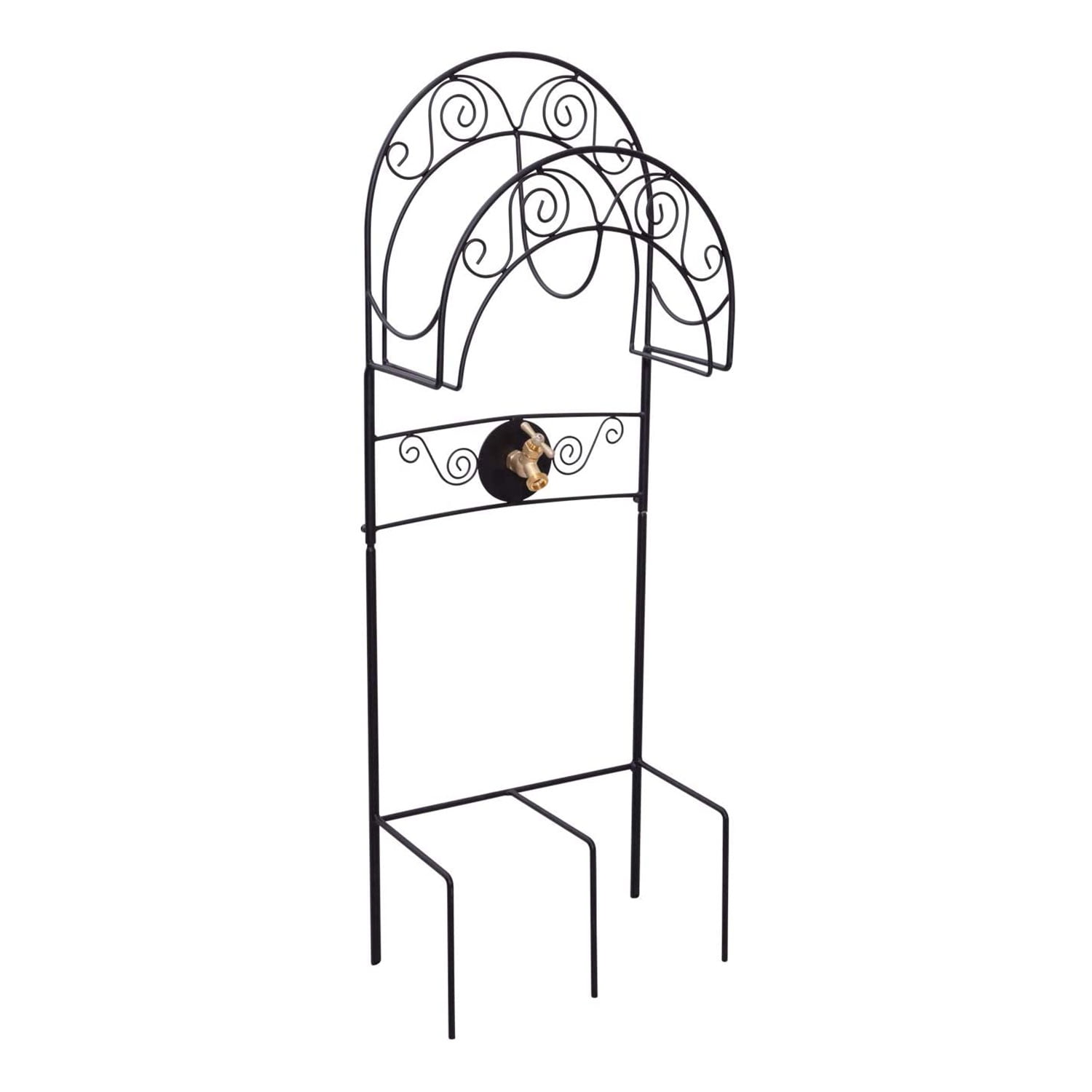 Carrington Black Powder-Coated Decorative Hose Stand