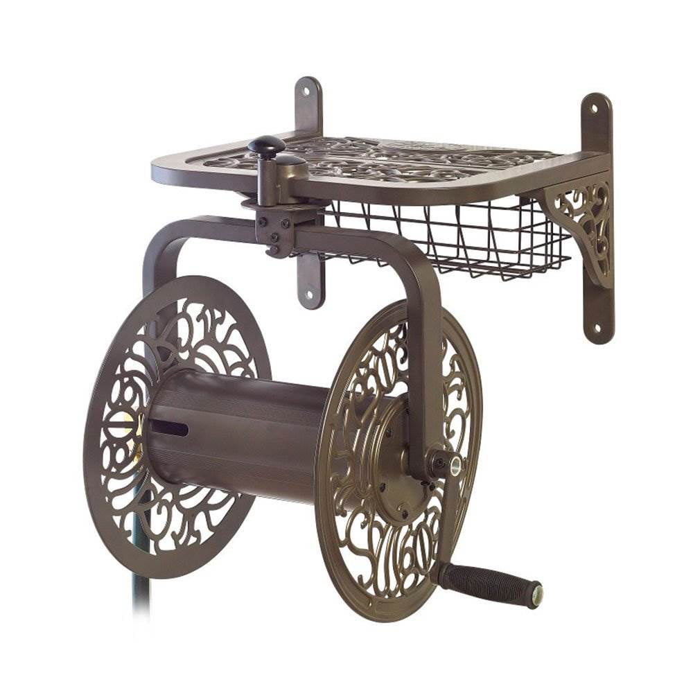 Liberty Garden Decorative Cast Aluminum Navigator Rotating Garden Hose Reel
