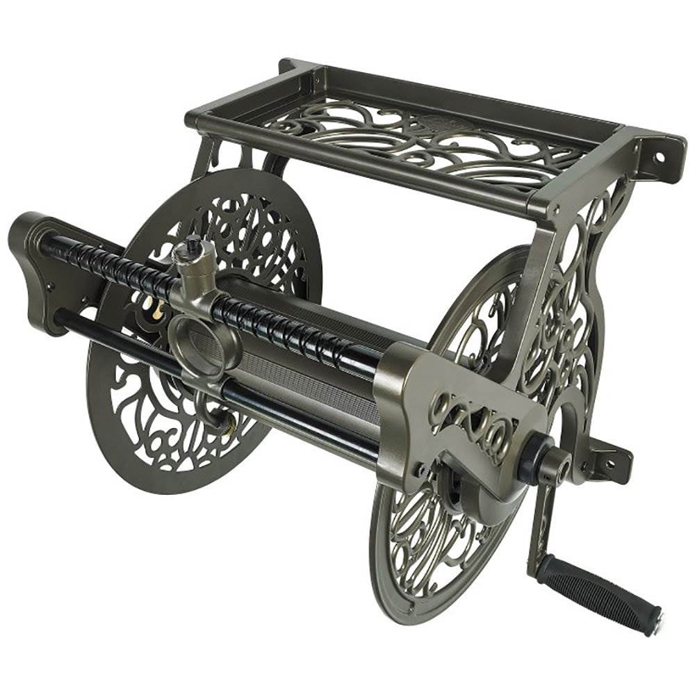 Liberty Garden LBG707 125' Wall Mounted Heavy Gauge Aluminum Hose Reel (2 Pack)