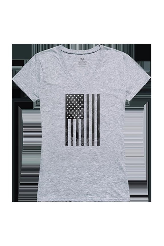 Liberty Graphic V-Neck T-Shirt, Heather Gray - Extra Large