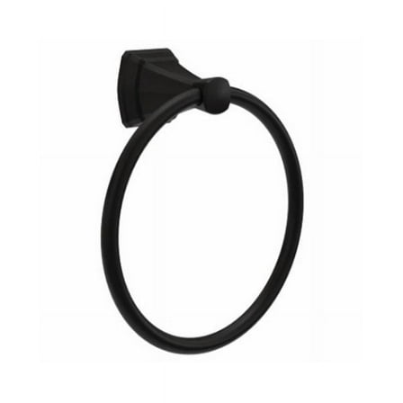 Liberty Hardware 112408 Flynn Matte Black Wall Mount Towel Ring
