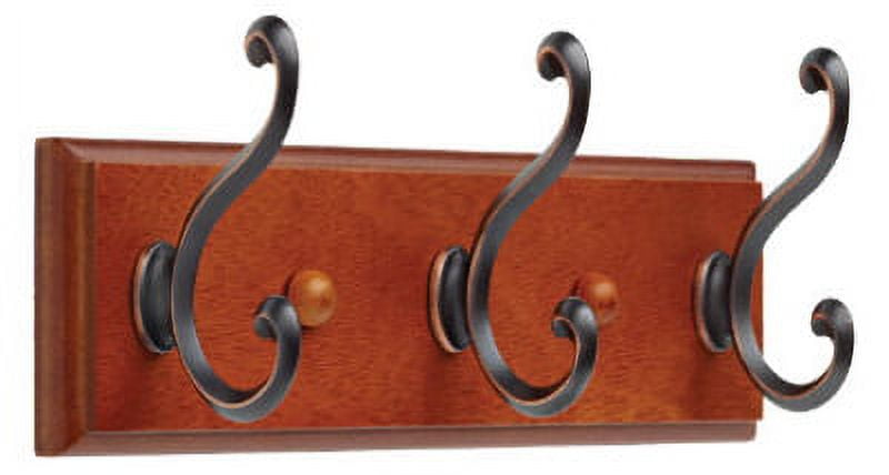 Liberty Hardware 139635 Hook Rail, 3 Scroll Hooks, Bronze & Copper, 3 x 11.75 x 5.5-In. - Quantity 1