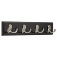 thumbnail image 1 of Liberty Hardware 139637 Rail With 4 Satin Nickel Double Hooks, Black - 16 in., 1 of 1