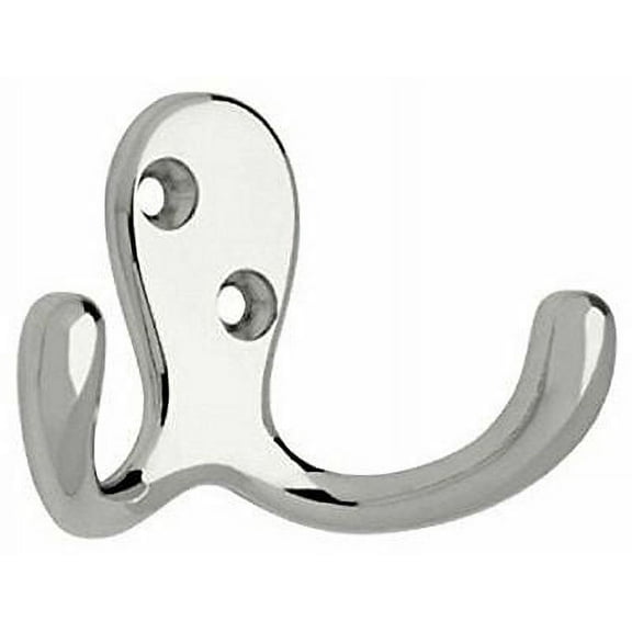 Liberty Hardware B46114-CHR Double Prong Coat Hat Hook Chrome Finish