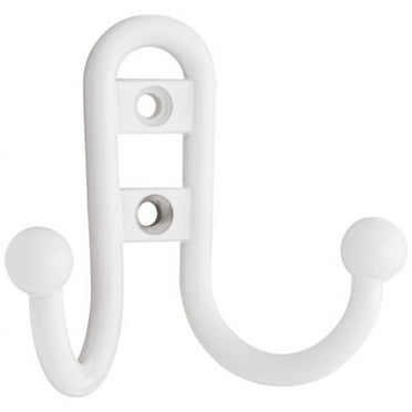 Brainerd Double Robe Hook w/ Ball End Metal White B46115J-W-C
