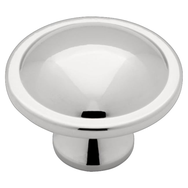 Polished Chrome Round Cabinet Knob with Mounting Hardware