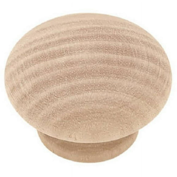 Liberty Hardware P10513H-BIR-C White Round 0.75 in. Wood Knob - 1.5 in.