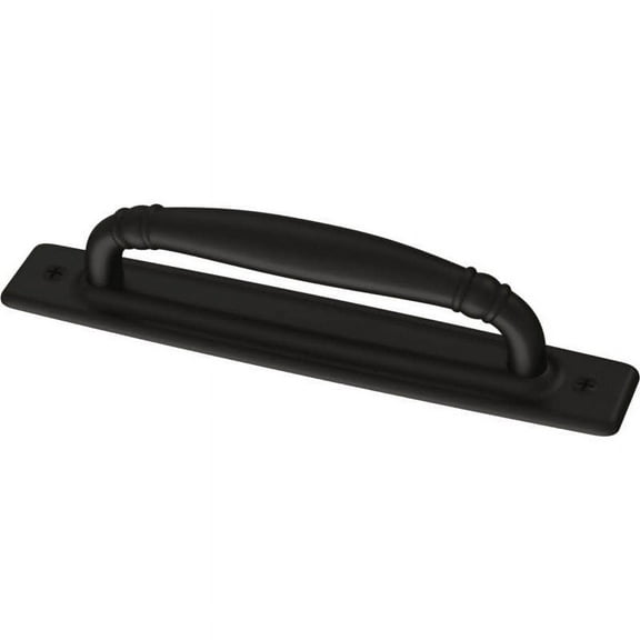 Liberty P28197K-FB 4" Ironcraft Pull w/ Backplate Cabinet Pull Matte Black