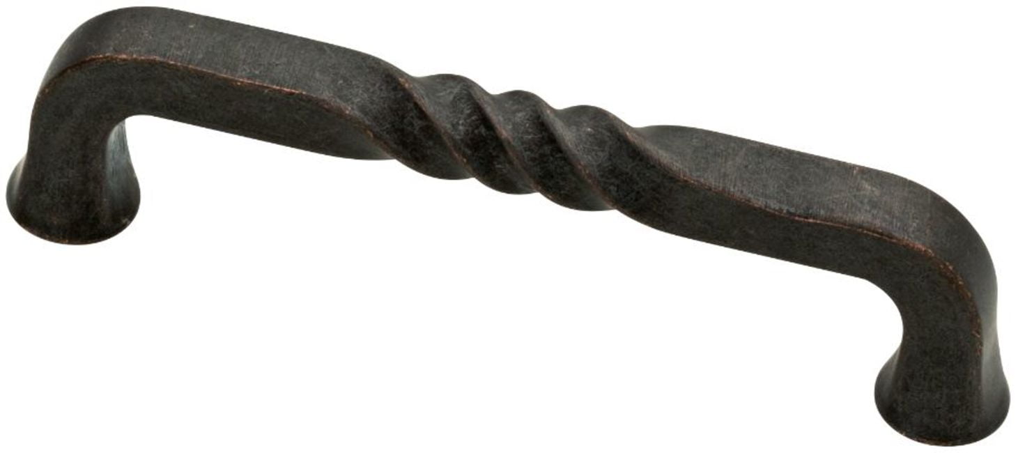 Statuary Bronze 4-5/8" Rustic Bar Pull with Mounting Hardware