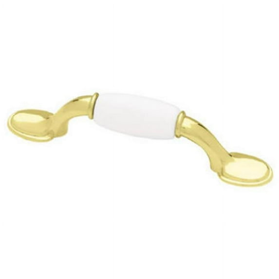 Liberty Hardware P50011H-PBW-C5 5 in. Polished Brass Ceramic Spoon Foot Pull