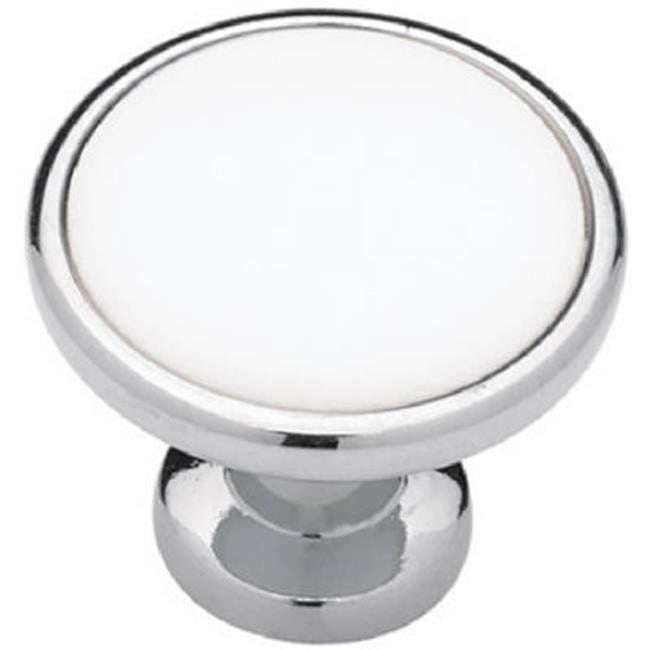 Liberty Hardware P50162H-CHW-C5 Cabinet Knob, Chrome/ White/Ceramic Insert, 1-1/4-I n. - Quantity 12