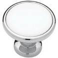 thumbnail image 1 of Liberty Hardware P50162H-CHW-C5 Cabinet Knob, Chrome/ White/Ceramic Insert, 1-1/4-I n. - Quantity 12, 1 of 2