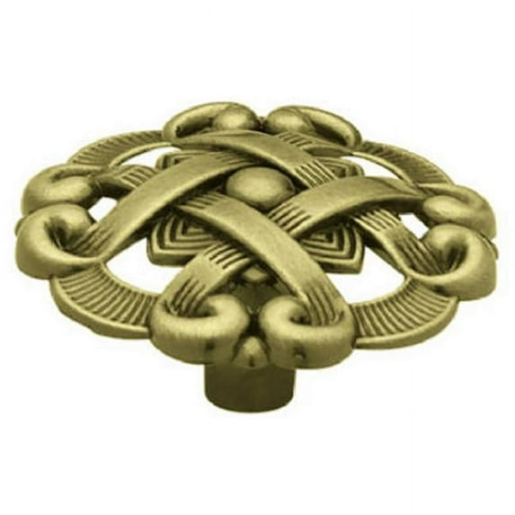 Liberty Hardware P77200H-AB-C7 1.50 in. Diameter- Antique Brass- Weave Pattern Round Knob - Pack Of 12