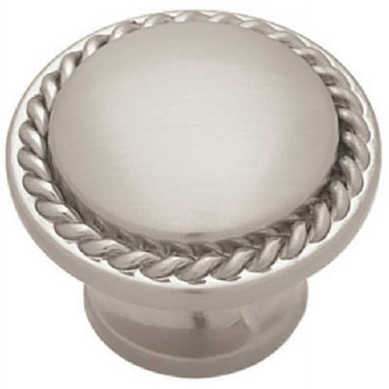 Liberty Hardware PN0293H-SN-C Rope Edged Knob- Nickel - 1.12 in.