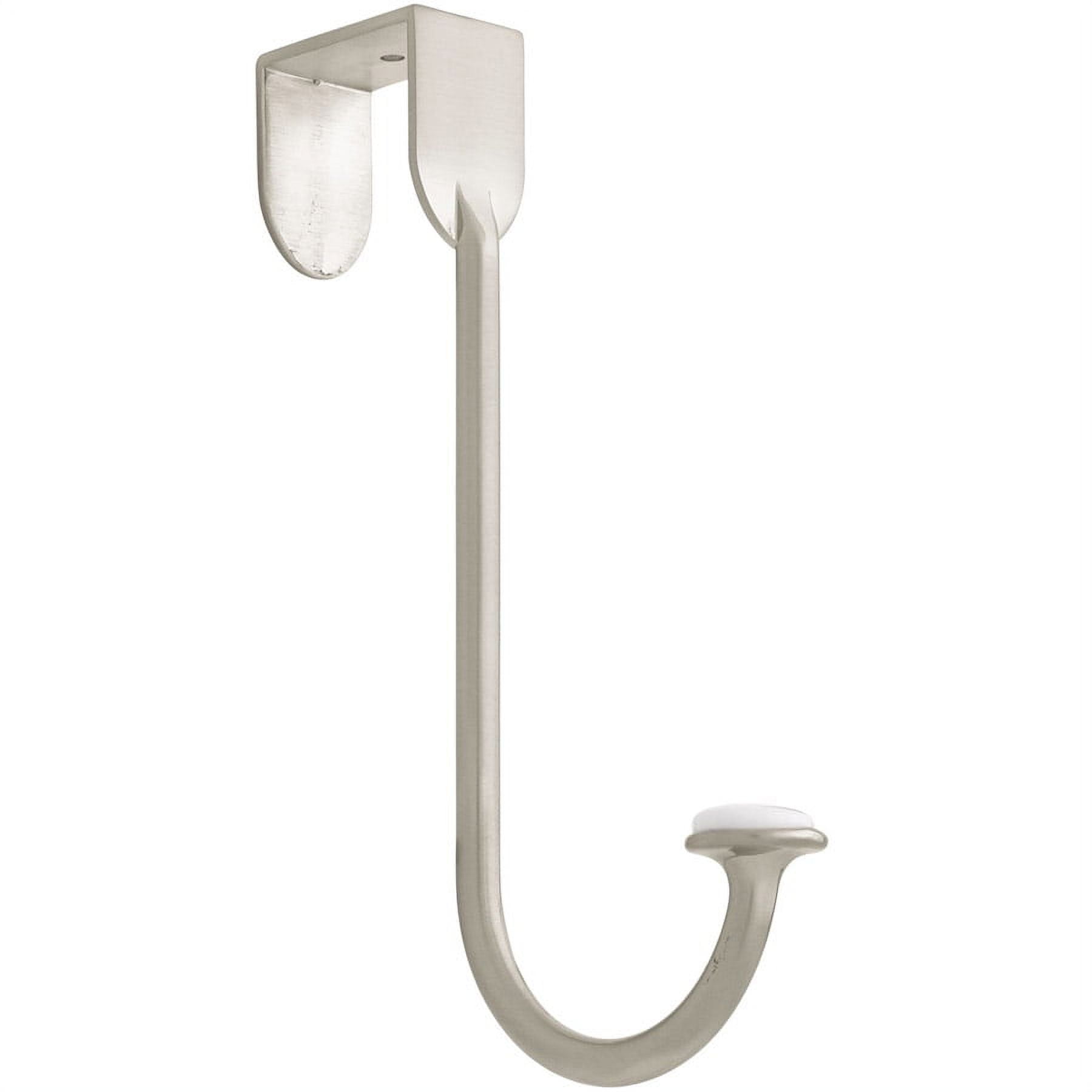 Satin Nickel Over-the-Door Hook with Ceramic Insert