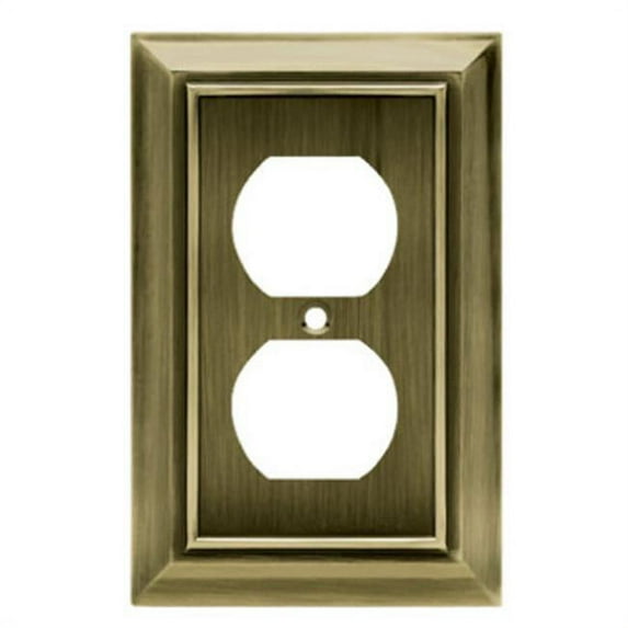 Liberty Hardware W10086-AB-U Antique Brass Architectural 1 Gang Duplex Plate Pack of 4