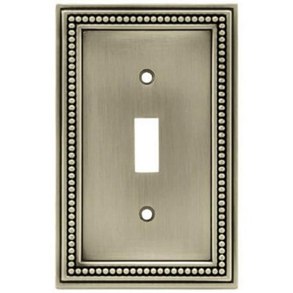 Liberty Hardware W10097-BSP-U Pewter Beaded 1 Gang Toggle Wall Plate