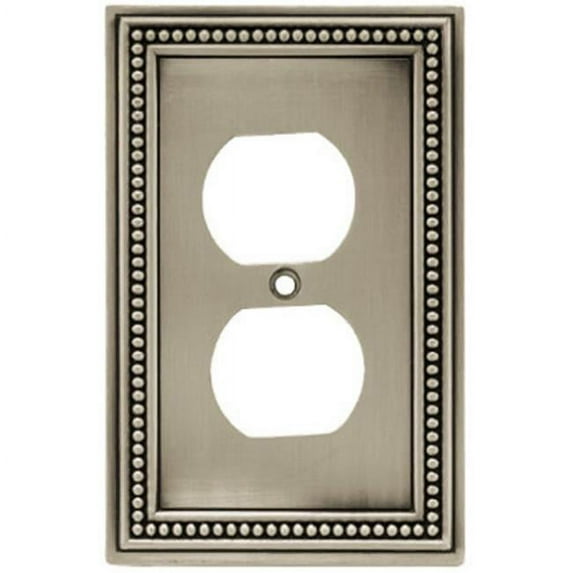 Liberty Hardware W10103-BSP-U Pewter Beaded 1 Gang Duplex Wall Plate
