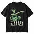 thumbnail image 1 of Liberty Has Spoken Graphic T-Shirt, Statue Inspired Patriotic Freedom Design Tee, Vintage America Graphic Shirt, 1 of 3