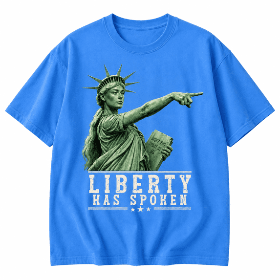 Liberty Has Spoken Graphic T-Shirt, Statue Inspired Patriotic Freedom Design Tee, Vintage America Graphic Shirt