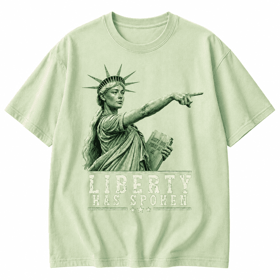 Liberty Has Spoken Graphic T-Shirt, Statue Inspired Patriotic Freedom Design Tee, Vintage America Graphic Shirt