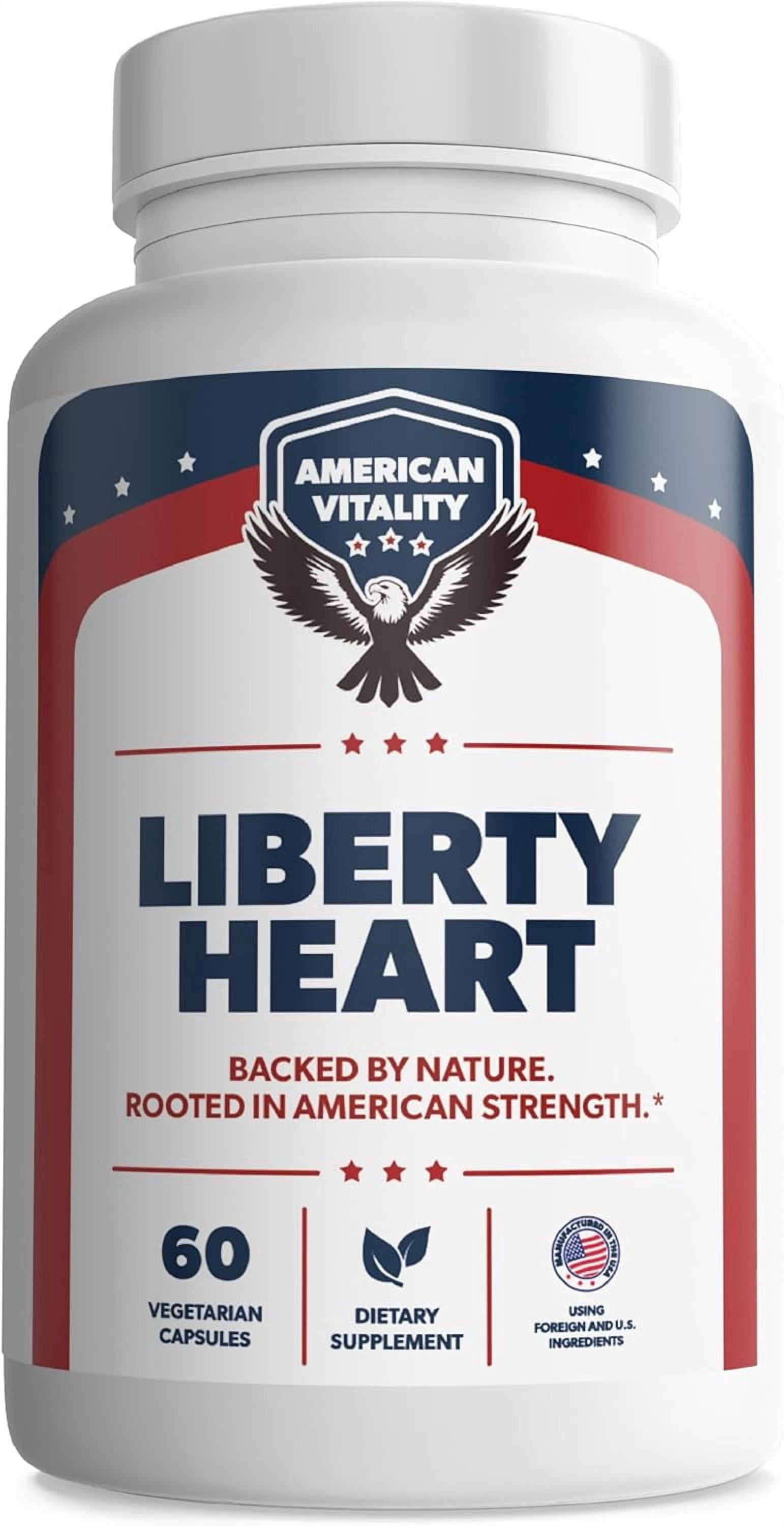 Liberty Heart - Berberine, Red Yeast Rice & Citrus Bergamot, Heart Wellness Supplement, Supports Healthy Cholesterol Levels & Blood Pressure Already in Normal Range* - 60 Capsules