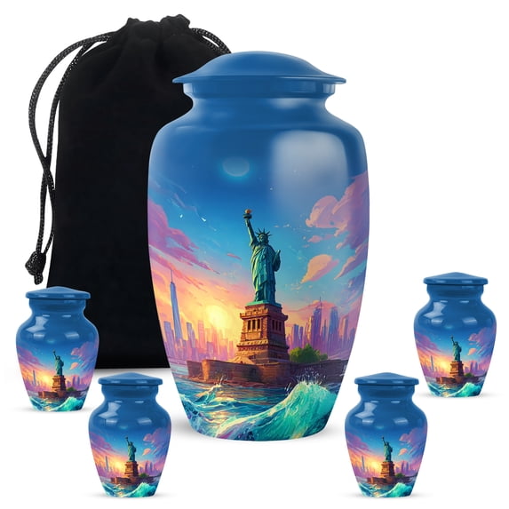 Liberty Keepsake Urn, Urns For Human Ashes Adult Man, Mini Urns For Human Ashes, Adult Urns For Human Ash Women, Size 10 Inch 1pcs & 3 Inch 4pcs