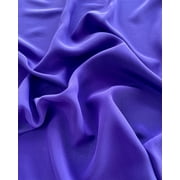 Liberty London Kensington Silk Crepe de Chine Fabric, Clematis Solid for Dressmaking, 54" Wide, By the Yard