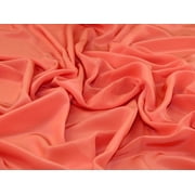 Liberty London Kensington Silk Crepe de Chine Fabric, Coral Solid for Dressmaking, 54 Wide, By the Yard