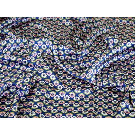 Liberty London Miranda Skye Belgravia Silk Satin Fabric Blue - per yard