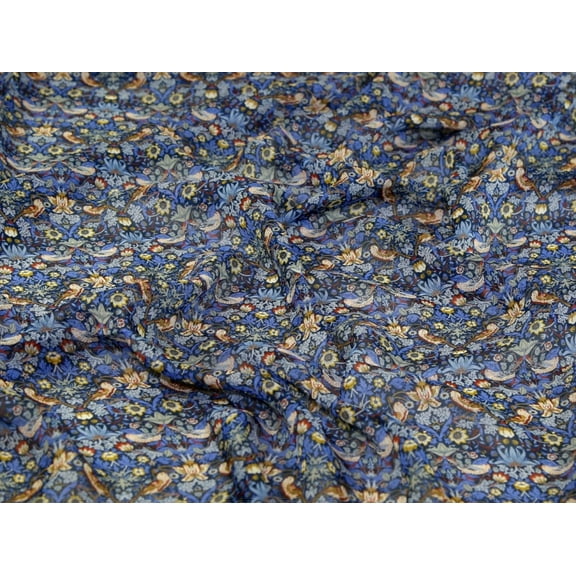Liberty London Strawberry Thief II Regent Silk Sheer Chiffon Fabric - per yard