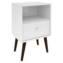 Liberty Mid-Century Modern Nightstand 1.0 with 1 Cubby Space and 1 Drawer with Solid Wood Legs