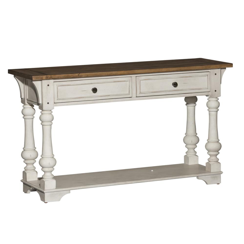 Morgan Creek Antique White Rectangular Console Table with Storage