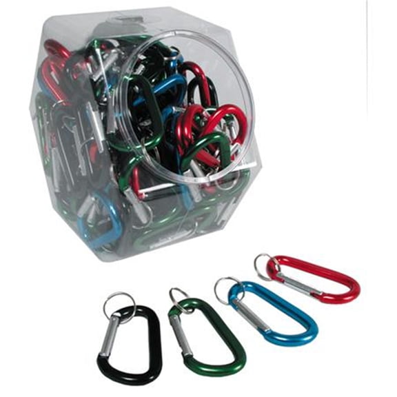 Liberty Mountain Flatwire Mini Biners Multi Carabiner Set with 70mm Bin, 150 Accessory Whistles