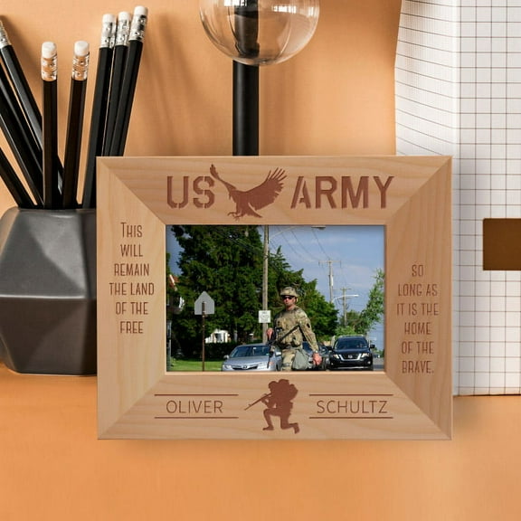 Liberty Or Death Personalized Wooden Frame-5" x 3 1/2" Brown Horizontal