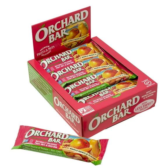 Liberty Orchards Spicy Mango Papaya & Almond Orchard Bar, 12-Count 1.4 oz. Bars