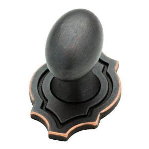 Liberty P27935C-VBC 1 1/8" Pryce Bronze & Copper Oval Knob w/ Backplate