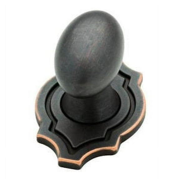 Liberty P27935C-VBC 1 1/8" Pryce Bronze & Copper Oval Knob w/ Backplate