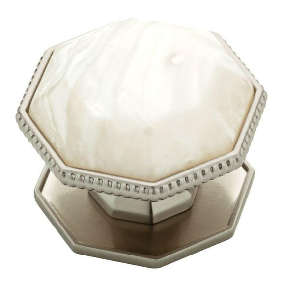 Liberty P33755-CPZ 1-1/2 in. Satin Nickel with Faux Capiz Insert Cabinet Knob
