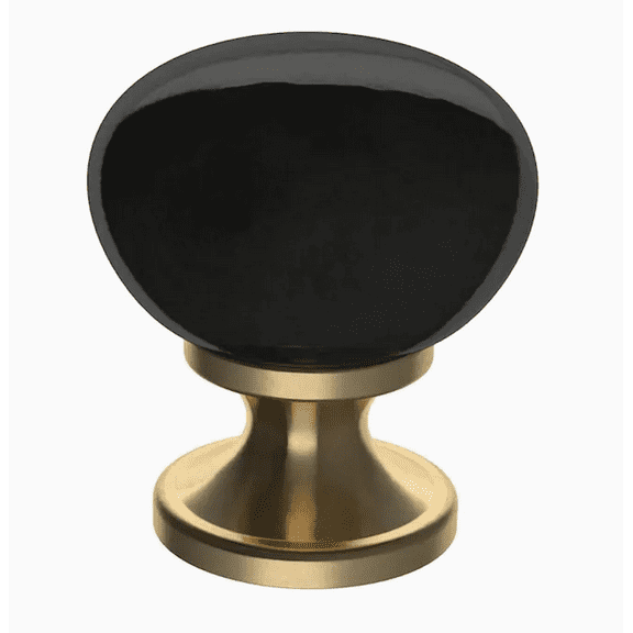 Liberty P37371W-CZB 1 1/8" Contemporary Black Ceramic & Champagne Bronze Cabinet Knob