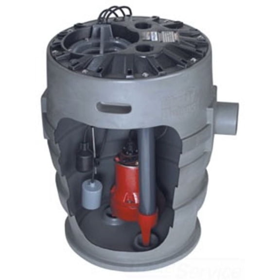 Liberty P373LE41 Pre-Assembled Simplex Sewage System, 21in x 30in Basin, Anti-Flotation Collar, 4/10HP, 115V, 1Phase, 3in Discharge - P373LE41